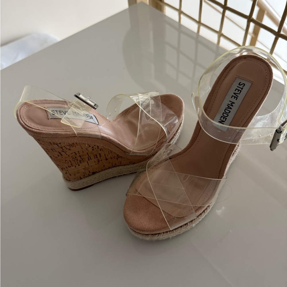 Transparent Platform Wedge Sandals - image 8